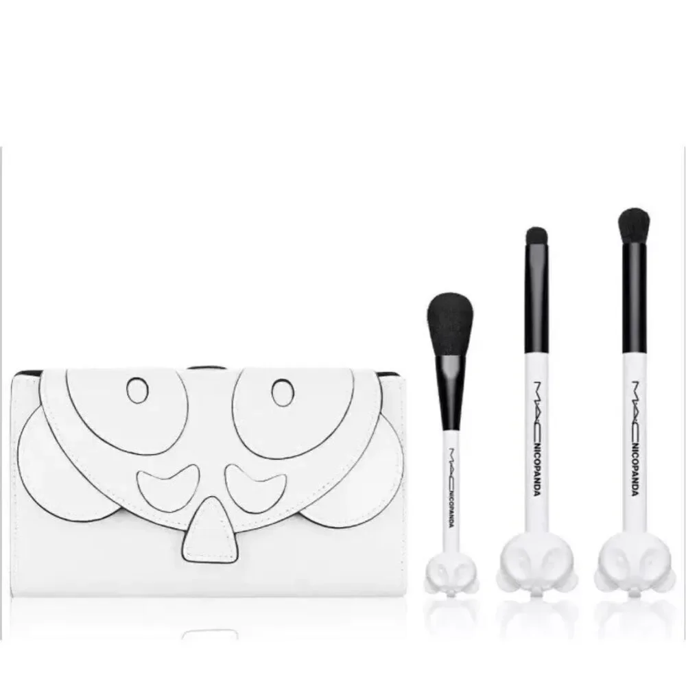 New MAC Nicopanda Brush Bag 3 brush kit 461 536 531 Limited Edition Panda